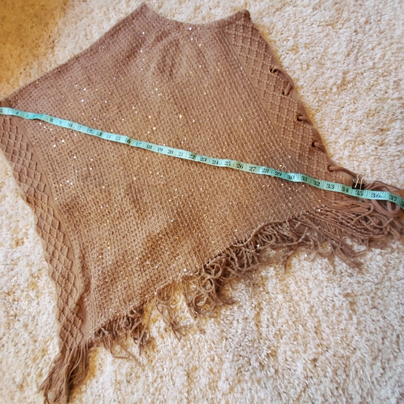 Poncho w/ Fringe and Tie Up Detail - Picture 9 of 9